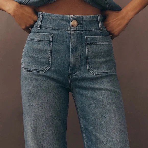 The Colette Crop High-Rise Wide-Leg Jeans by Maeve - Picture 10 of 11